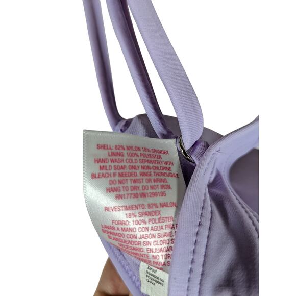 Xhilaration Bikini Top Shirred Underwire Light Purple Juniors‎ Medium Swimsuit - Picture 5 of 7